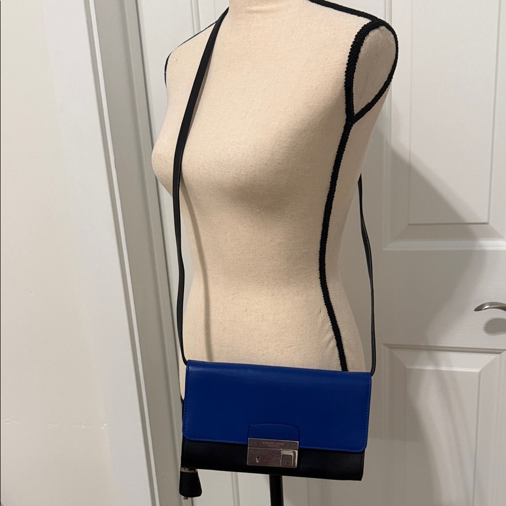 Michael Kors Collection Elegant Blue and Black Crossbody Bag